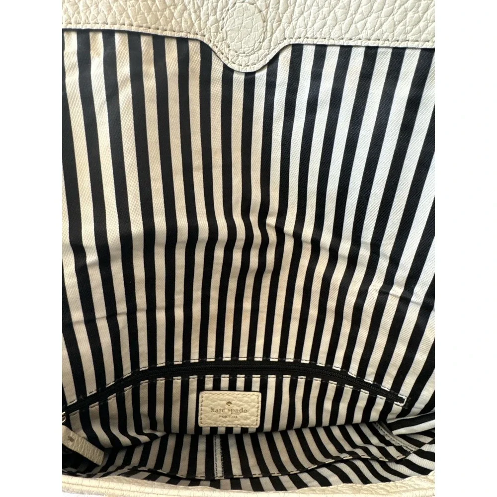 Kate Spade New York Southport Ave Mini Maria Satchel Off White Black Leather Bag